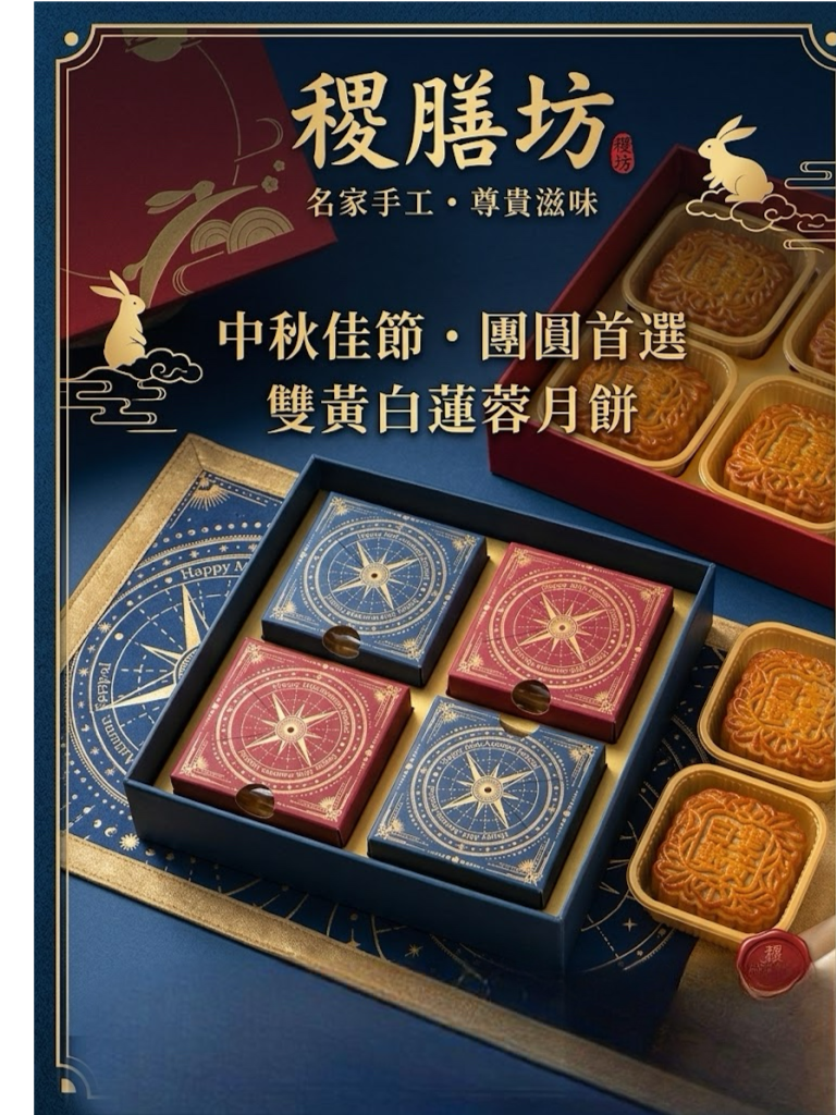 雙黃白蓮蓉月餅禮盒